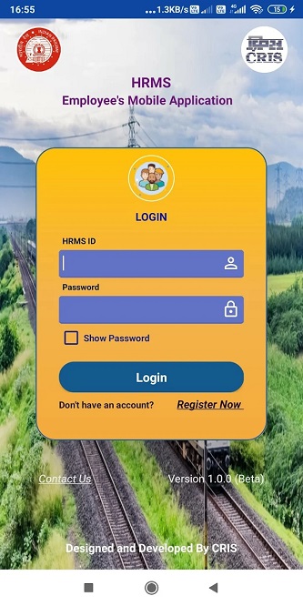 HRMS Railway mobile app